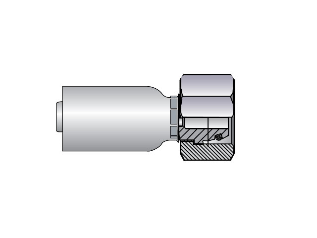 1CA56-15-6 Parker Parkrimp Permanent Female Metric L - Swivel - Straight (24° Cone with O-Ring) 1CA56-15-6 56 Series 1CA56