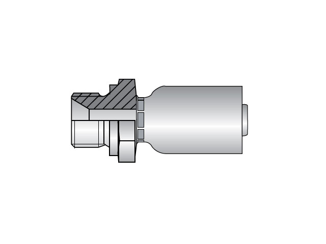 1D956-6-5 Parker Parkrimp Permanent Male BSP - Straight (60° Cone) 1D956-6-5 56 Series 1D956