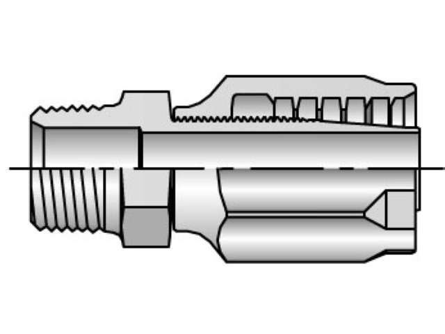 20130-4-4 Parker Field Attachable Shell & Nipple Male NPTF Pipe - Rigid - Straight 20130-4-4 30 Series 20130