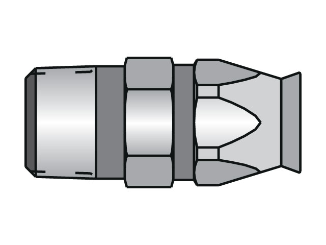 20190-4-4 Parker Field Attachable Shell & Nipple Male NPTF Pipe - Rigid - Straight 20190-4-4 90 Series 20190