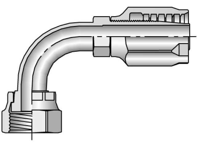 2J930-4-4 Parker Field Attachable Shell & Nipple Female Seal-Lok - Swivel - 90° Elbow - Short Drop 2J930-4-4 30 Series 2J930