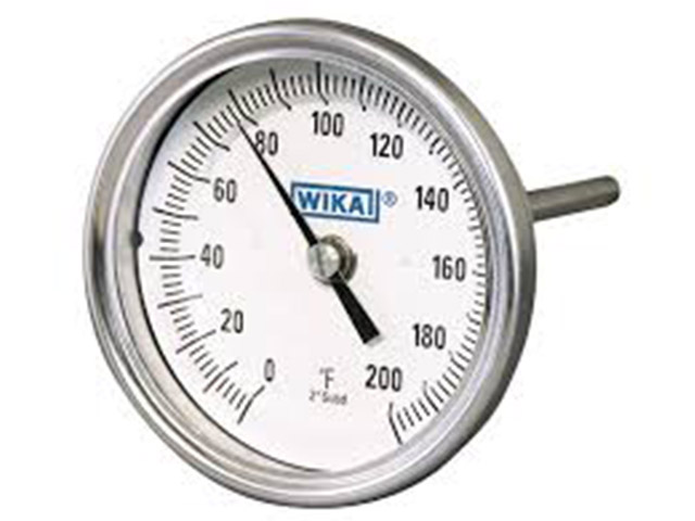 30025D006A4DF Bimetal Thermometer 30025D006A4DF Wika 30025D006A4DF Bimetal Process Grade Thermometer Model TI.30 3 Inch Dial 0/250° F & -20/120° C 1/2 NPT Center Back Mount Stainless Steel Case