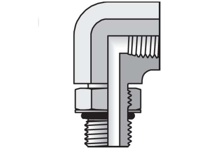 8-3/8 AOEG-S V0894 Parker Female Pipe Elbow NPT / SAE-ORB 8-3/8 AOEG-S V0894 Pipe & Port 90° Elbow AOEG