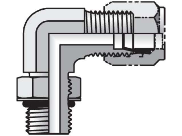 4 C5U-SS Parker Straight Thread Elbow Flareless / SAE-ORB 4 C5U-SS Ferulok 90° Elbow C5BU