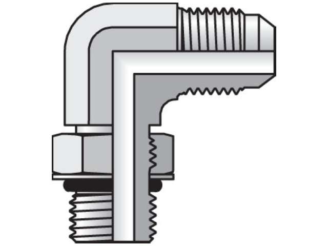 8 C5X-S Parker Triple-Lok - Straight Thread Elbow 37° Flare / SAE-ORB 8 C5X-S Triple-Lok 37° 90° Elbow C5OX
