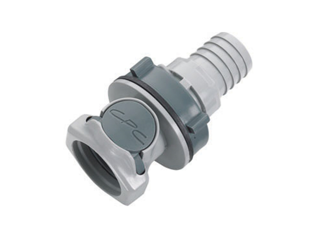 62000 62000 CPC Colder Products 62000 HFCD161212 NSF 3/4 Hose Barb Valved Panel Mount Coupling Body