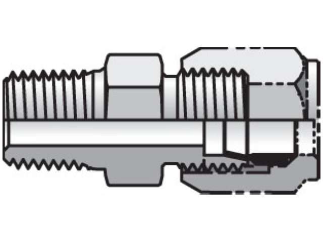 2-4 FU-SS Parker Male Connector Flareless / NPTF 2-4 FU-SS Ferulok Straight FBU