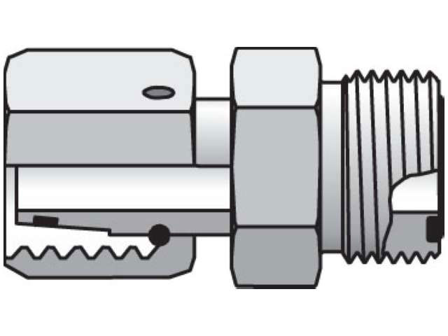 8-12L LOHU86-S Parker EO Swivel Adapter 24° Flareless Metric Swivel (EO) / ORFS 8-12L LOHU86-S Conversion ORFS to Metric 24° Flareless LOHU86
