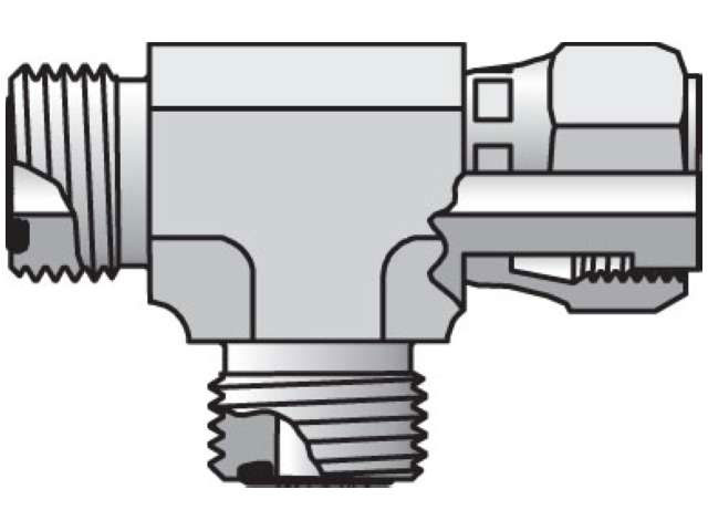6 R6L-S Parker Seal-Lok - Swivel Nut Run Tee ORFS / ORFS Swivel / ORFS 6 R6L-S Seal-Lok ORFS Tee R6LO