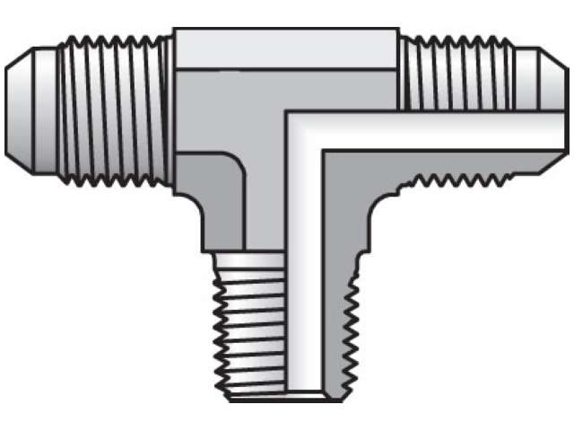 4-4-4 SBTX-S Parker Triple-Lok - Male Branch Tee 37° Flare / 37° Flare / NPTF 4-4-4 SBTX-S Triple-Lok 37° Tee STX
