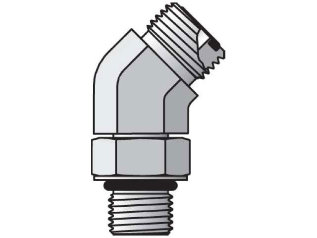 8 V5L-S Parker Seal-Lok - 45° Straight Thread Elbow ORFS / SAE-ORB 8 V5L-S Seal-Lok ORFS 45° Elbow V5OLO