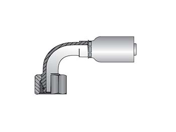 11C56-12-5 Parker Parkrimp Permanent Female Metric L - Swivel - 90° Elbow (24° Cone with O-Ring) 11C56-12-5 56 Series 11C56
