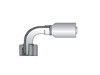 1C556-15-8 Parker Parkrimp Permanent Female Metric L - Swivel - 95° Elbow (Ball Nose) 1C556-15-8 56 Series 1C556