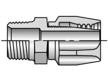 20121-4-4 Parker Field Attachable Shell & Nipple Male NPTF Pipe - Rigid - Straight 20121-4-4 21 Series 20121