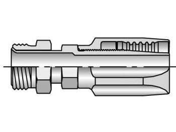22820-5-5 Parker Field Attachable Shell & Nipple Male Inverted SAE 45° - Swivel - Straight 22820-5-5 20 Series 22820