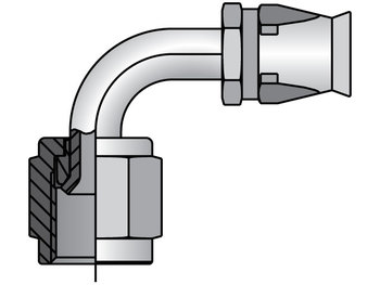 23990-20-20 Parker Field Attachable Shell & Nipple Female JIC 37° - Swivel - 90° Elbow - Short Drop 23990-20-20 90 Series 23990