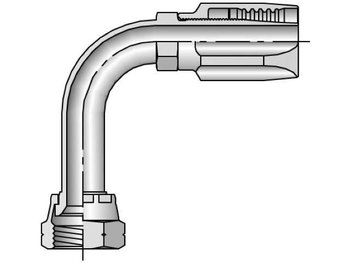 28120-6-6 Parker Field Attachable Shell & Nipple Female SAE 45° - Swivel - 90° Elbow - Long Drop 28120-6-6 20 Series 28120