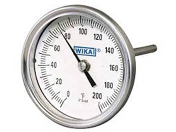30025D006A4DF Bimetal Thermometer 30025D006A4DF Wika 30025D006A4DF Bimetal Process Grade Thermometer Model TI.30 3 Inch Dial 0/250° F & -20/120° C 1/2 NPT Center Back Mount Stainless Steel Case