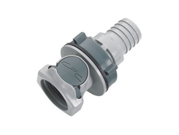 62000 62000 CPC Colder Products 62000 HFCD161212 NSF 3/4 Hose Barb Valved Panel Mount Coupling Body