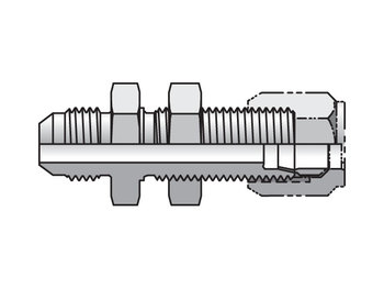 8 XHU2-S Parker Bulkhead Union Adapter SAE Flareless Bulkhead /37° Flare 8 XHU2-S Conversion 37° Flare to 24° Flareless XHBU2