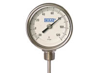 Wika 34240A011G4 Bimetal Industrial Grade Thermometer Model TI.34 3 Inch Dial 150/750° F & 65/400° C 1/2 NPT Lower Mount Stainless Steel Case