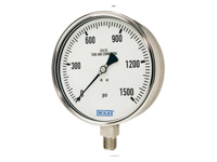 Wika 4231094 Industrial Liquid-filled Pressure Gauge Model 233.50 6 Inch Dial 10 BAR 1/2 NPT Lower Mount Stainless Steel Case