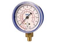 Wika 4239165 Commercial Refrigeration Gauge Model 111.11R 2-1/2 Dial -30INHG/350PSI/F 1/8 NPT Lower Mount ABS Blue Case