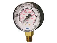 Wika 4252943 Commercial General Purpose Dry Pressure Gauge Model 111.10 2 Inch Dial 100 PSI 1/4 NPT Lower Mount Black Plastic Case