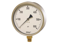 Wika 4281466 Industrial Dry Pressure Gauge Model 212.20 4 Inch Dial 600 BAR 3/8 NPT Lower Mount Stainless Steel Case