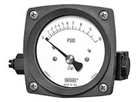 Wika 4371858 Differential Pressure Gauge Model 700.04 2-1/2 Dial 100 PSID 2 X 1/4 NPTF Lower Back Mount Black Thermoplastic Case