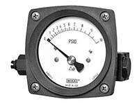 Wika 50448366 Differential Pressure Gauge Model 732.25 4-1/2 Dial 60 PSI/BAR 2 X 1/4 NPT Back Panel Mount Black Powder-coated Aluminum Case