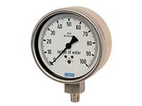 Wika 50652389 Low Pressure Process Gauge Model 632.50 2-1/2 Dial 60 INH2O 1/4 NPT Lower Back Mount Stainless Steel Case