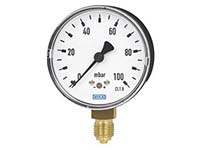 Wika 50679813 Low Pressure Process Gauge Model 631.10 2-1/2 Dial 100 INH2O 1/4 NPT Center Back Mount Stainless Steel Case