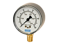 Wika 50761846 Low Pressure Gauge Model 611.10 2-1/2 Dial 10 INH2O 1/4 NPT Lower Mount Black Steel Case