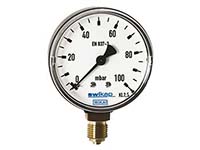 Wika 50853872 Low Pressure Gauge Model 611.13 4 Inch Dial 5 PSI 1/8 NPT Back Mount Black Plastic Case