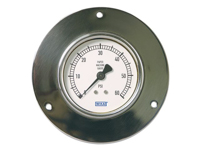 Wika 50940619 Industrial Dry Pressure Gauge Model 212.20 4 Inch Dial 5000 PSI 1/2 NPT Lower Back Mount Front Flange Stainless Steel Case