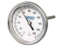 Wika 52595153 Bimetal Process Grade Thermometer Model TI.30 3 Inch Dial 0/200° F 1/2 NPT Center Back Mount Stainless Steel Case