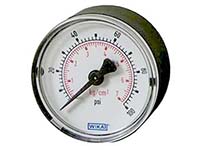 Wika 9311925 Commercial General Purpose Dry Pressure Gauge Model 111.12 2-1/2 Dial 100 PSI/KPA 1/4 NPT Center Back Mount U-clamp Black Steel Case