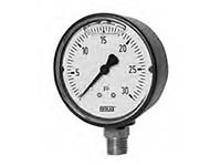 Wika 9678000 Commercial General Purpose Liquid-filled Pressure Gauge Model 113.13 2-1/2 Dial 100 PSI 1/4 NPT Lower Mount Black Plastic Case