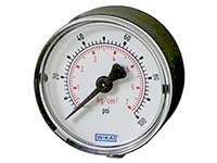 Wika 9693381 Commercial General Purpose Dry Pressure Gauge Model 111.12 2-1/2 Dial 100 PSI/KGCM2 1/4 NPT Center Back Mount U-clamp Black Steel Case