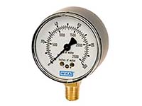 Wika 9851810 Low Pressure Gauge Model 611.10 2-1/2 Dial 100 INH2O 1/4 NPT Lower Mount Black Steel Case