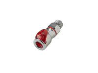 CPC Colder Products LQ2D3004RED 1/4 SAE Valved In-Line Liquid Cooling Coupling Body Warm Red