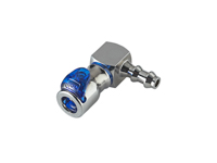 CPC Colder Products LQ2D3304LBLU 1/4 Locking Hose Barb Valved Elbow Liquid Cooling Coupling Body Cool Blue