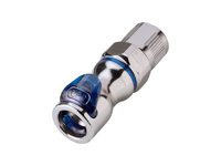 CPC Colder Products LQ4D13006BLU 1/4 ID X 3/8 OD PTF Valved Liquid Cooling Coupling Body Cool Blue