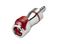 CPC Colder Products LQ4D17004RED 1/4 Hose Barb Valved In-Line Liquid Cooling Coupling Body Warm Red