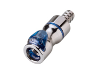 CPC Colder Products LQ4D17006BLU 3/8 Hose Barb Valved In-Line Liquid Cooling Coupling Body Cool Blue