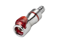 CPC Colder Products LQ4D17006RED 3/8 Hose Barb Valved In-Line Liquid Cooling Coupling Body Warm Red