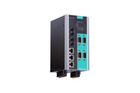 Moxa NPort S9450I-2M-ST-WV-T 4-port rugged device server with managed Ethernet switch