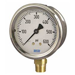 Wika 4311949 Industrial Dry Pressure Gauge Model 212.53 2 Inch Dial 160 PSI/BAR 1/4 NPT Lower Mount Stainless Steel Case