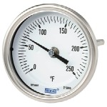 Wika 52877951 Bimetal Industrial Grade Thermometer Model TG53 3 Inch Dial 0/200° F & -40/100° C 1/2 NPT Back Mount Stainless Steel Case